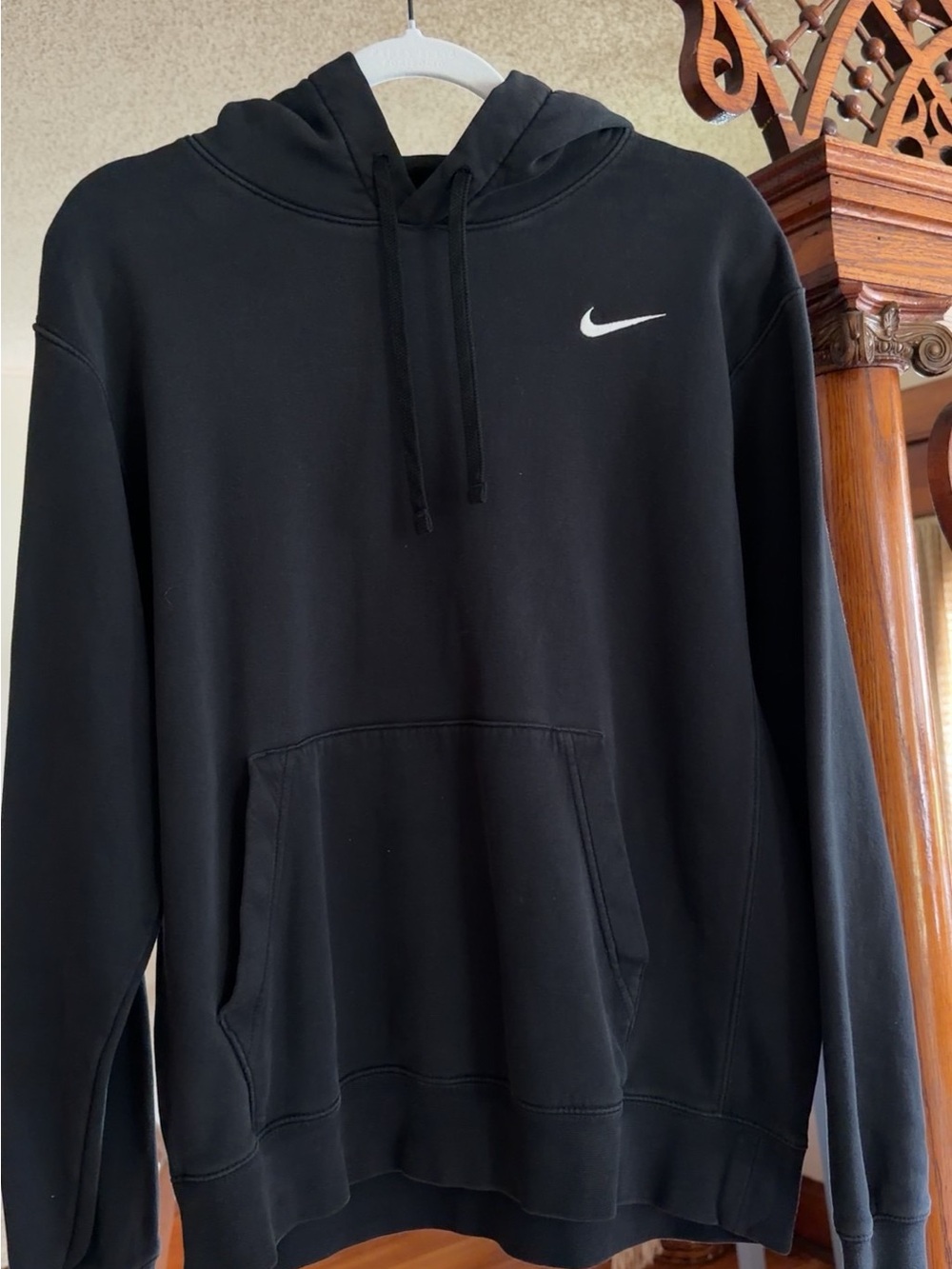 Nike Black Hoodie with White Swoosh